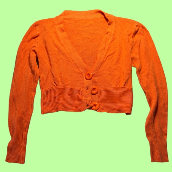 Orange cropped cardigan - Picture 1 of 2